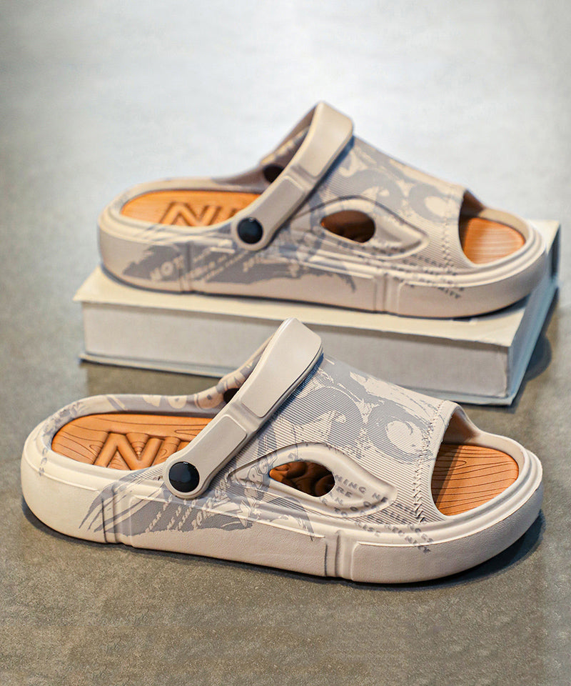 Men's Outdoor Khaki Anti Slip Slide Sandals