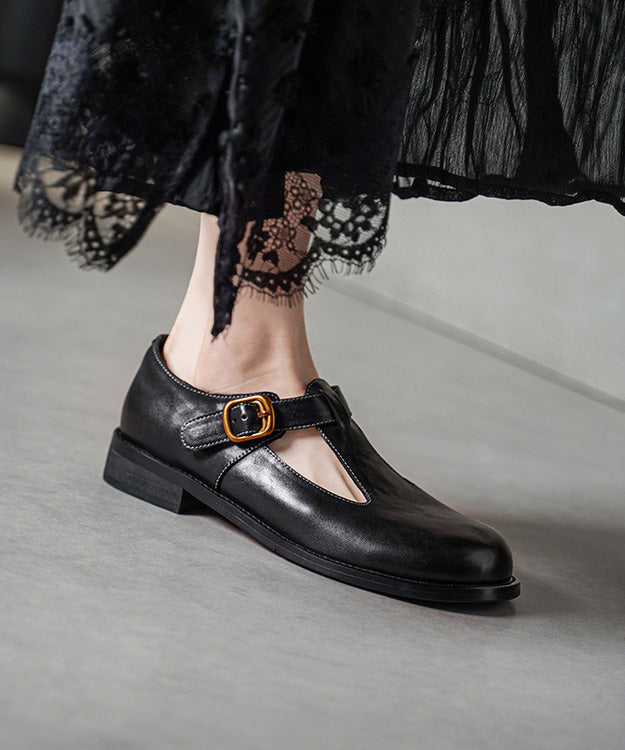 Handmade Splicing Flat Feet Shoes Pink Horsehide Leather