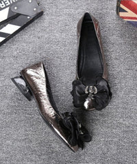 DIY Bow Splicing Flats Faux Leather