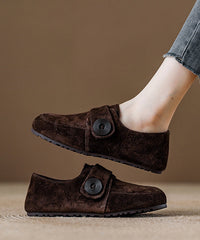 New Comfy Splicing Platform Loafer Shoes Red Suede