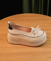 Black Platform Shoes Faux Leather Unique Splicing