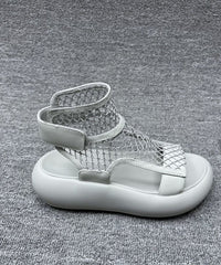 Grey Platform Breathable Mesh Casual Splicing Sandals