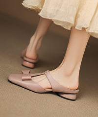 Light Blue Sheepskin Splicing Hollow Out Slide Sandals