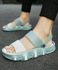 Comfy Black Red Beach Peep Toe Slide Sandals