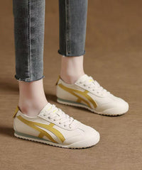 Chic Splicing Flat Shoes Blue Faux Leather Lace Up