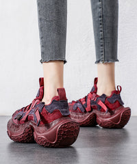 Yellow Platform Shoes Suede Casual Splicing Lace Up