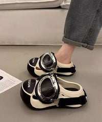 Silver Splicing Chic Platform Slide Sandals