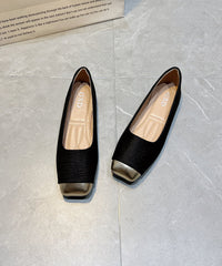 New Comfy Versatile Apricot Splicing Flat Feet Shoes Silk