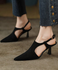 Green Stiletto Suede Elegant Sandals Pointed Toe