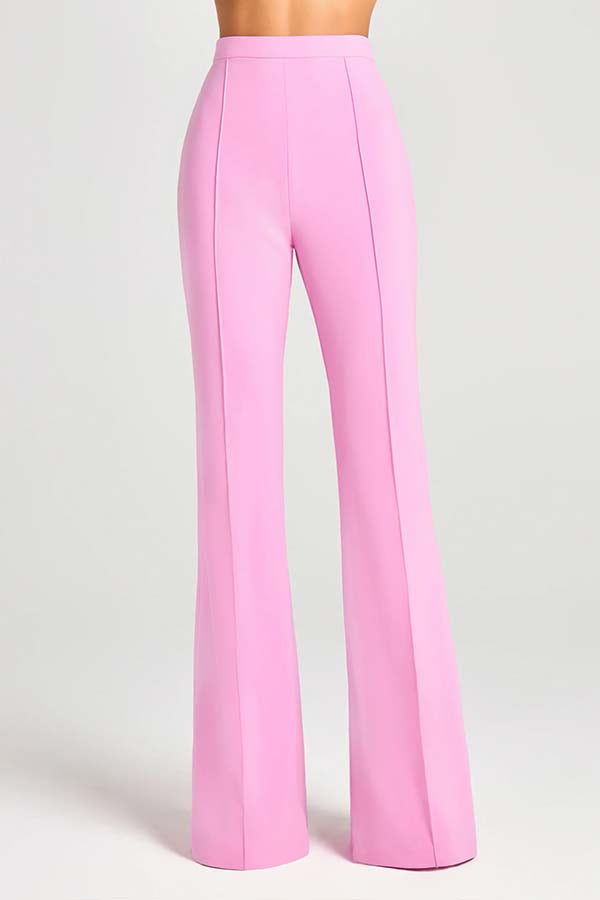 Power High Rise Side Zipper Flare Slim Fit Pants