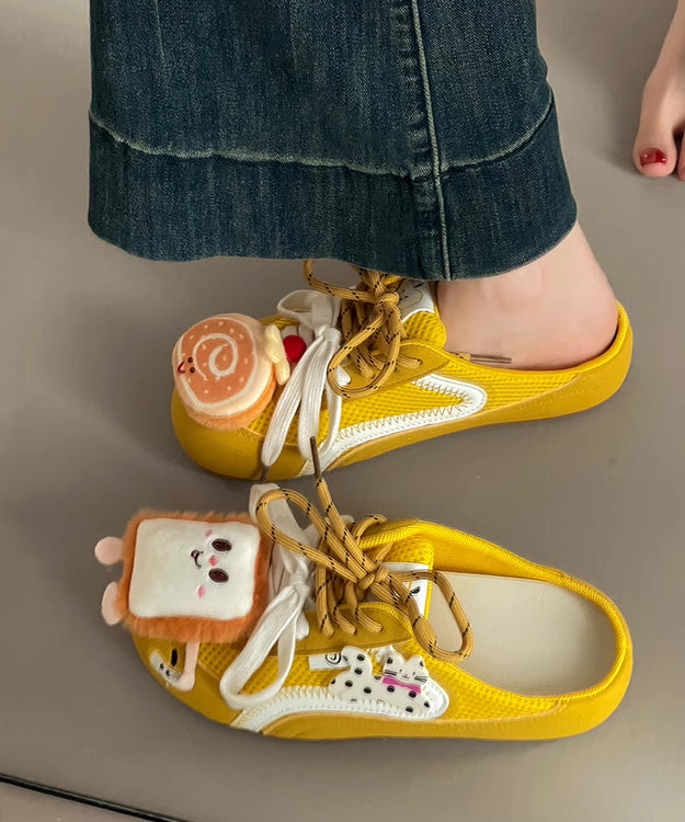 Stylish Cute Red Lace Up Breathable Mesh Slide Sandals