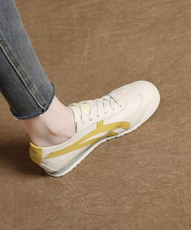 Chic Splicing Flat Shoes Blue Faux Leather Lace Up