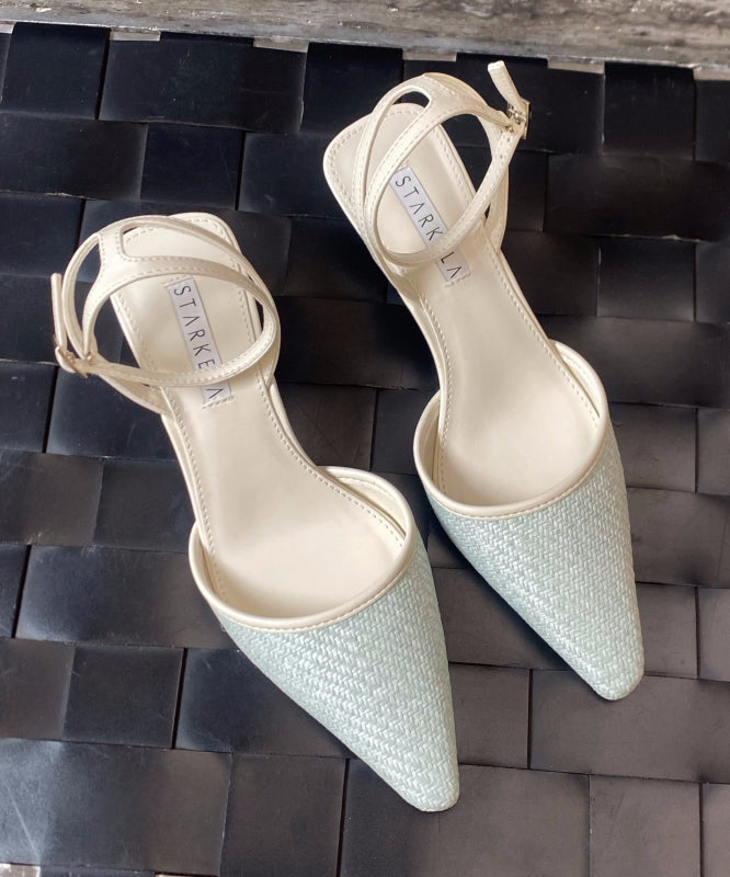 Blue High Heel Faux Leather Beautiful Splicing Sandals