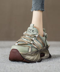 Gold Flat Shoes For Platform Genuine Leather Splicing Cross Strap