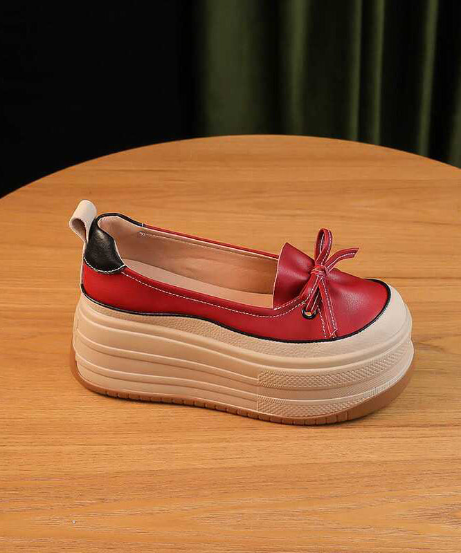 Black Platform Shoes Faux Leather Unique Splicing