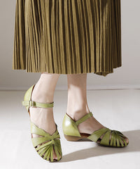 Green Buckle Strap Splicing Sandals
