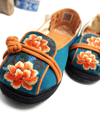 Red Cotton Fabric Flat Shoes For Embroideried Flat Feet Shoes