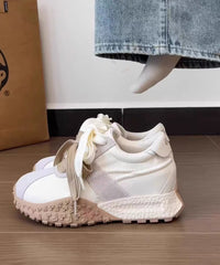 Casual Comfy Navy Lace Up Splicing Platform Shoes