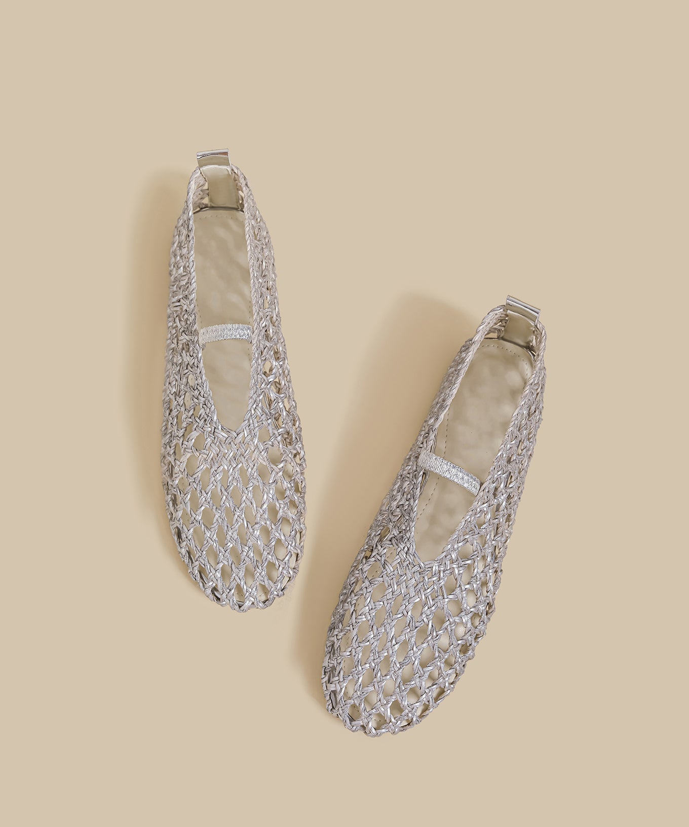 Silver Hollow Out Breathable Splicing Sandals